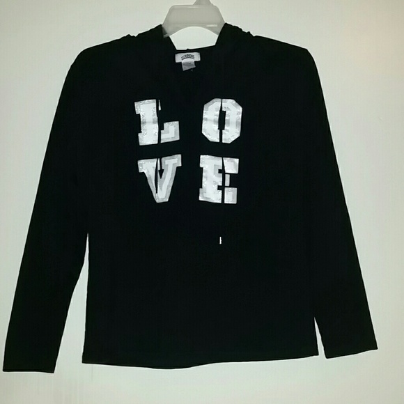 I.C Fashions Tops - L.O.V.E|Hooded Long Sleeve Shirt|❗❗LIKE NEW❗❗